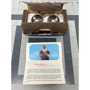 Vtg Lotus Pond Baoding Balls‎ Silver Chromium Plated Hand Exercise Chime Therapy